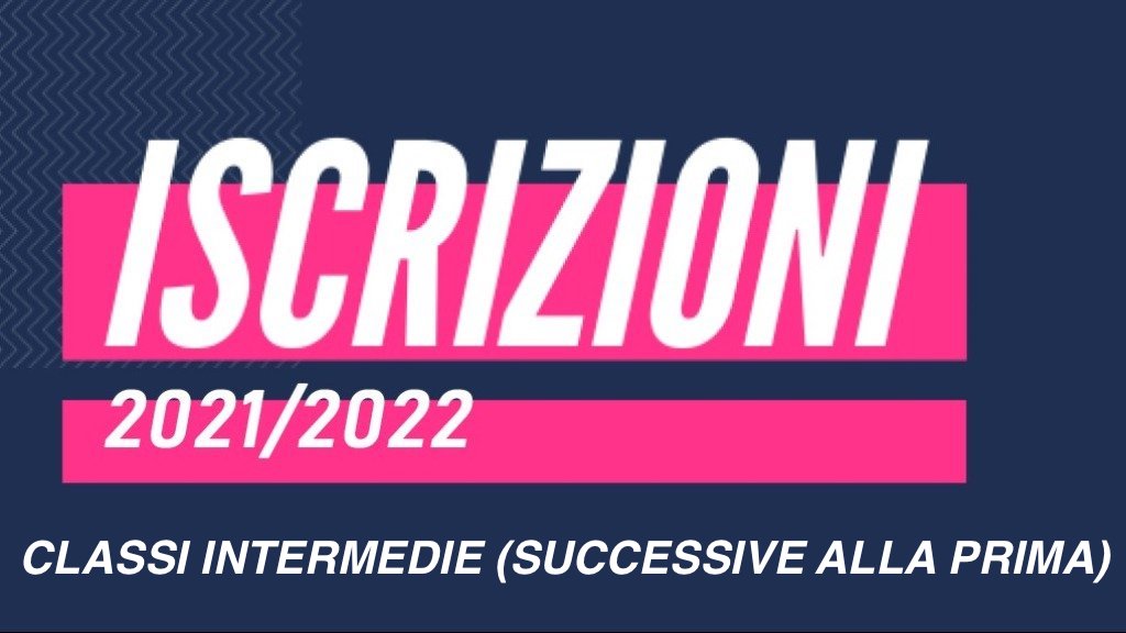 ISCRIZIONI alle classi intermedie, a.s. 2021/2022